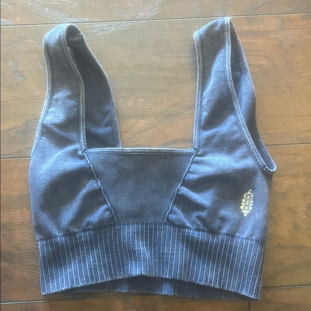 FP Movement by Free People Navy Ribbed sports bra
